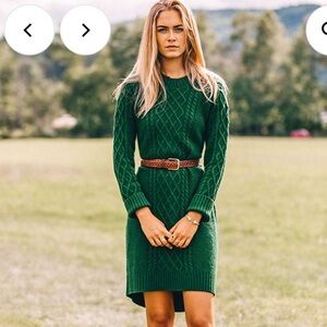 Kiel James Patrick Evergreen Knit Sweater Dress - size Large